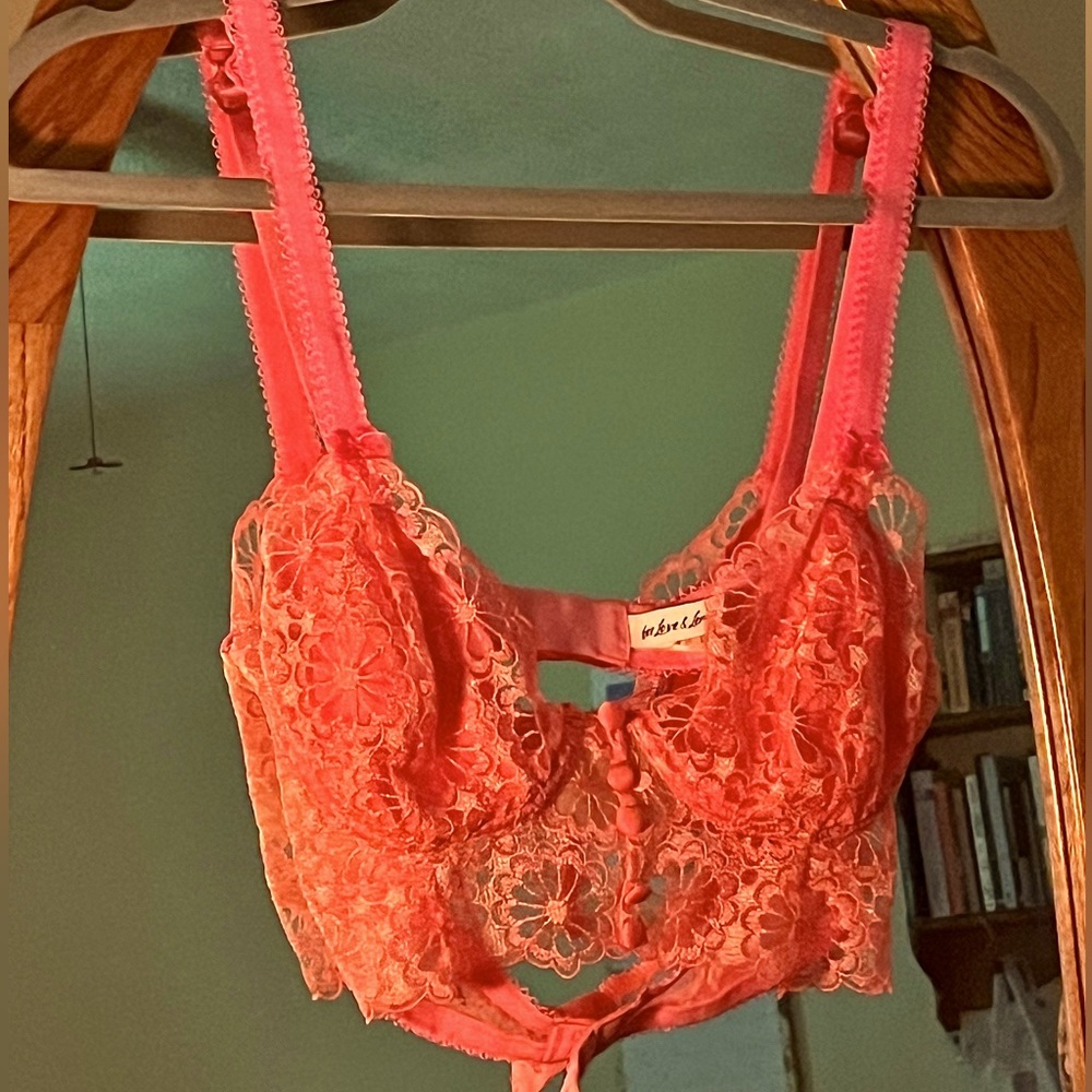 Hot Pink Love & Lemons Floral Bralette